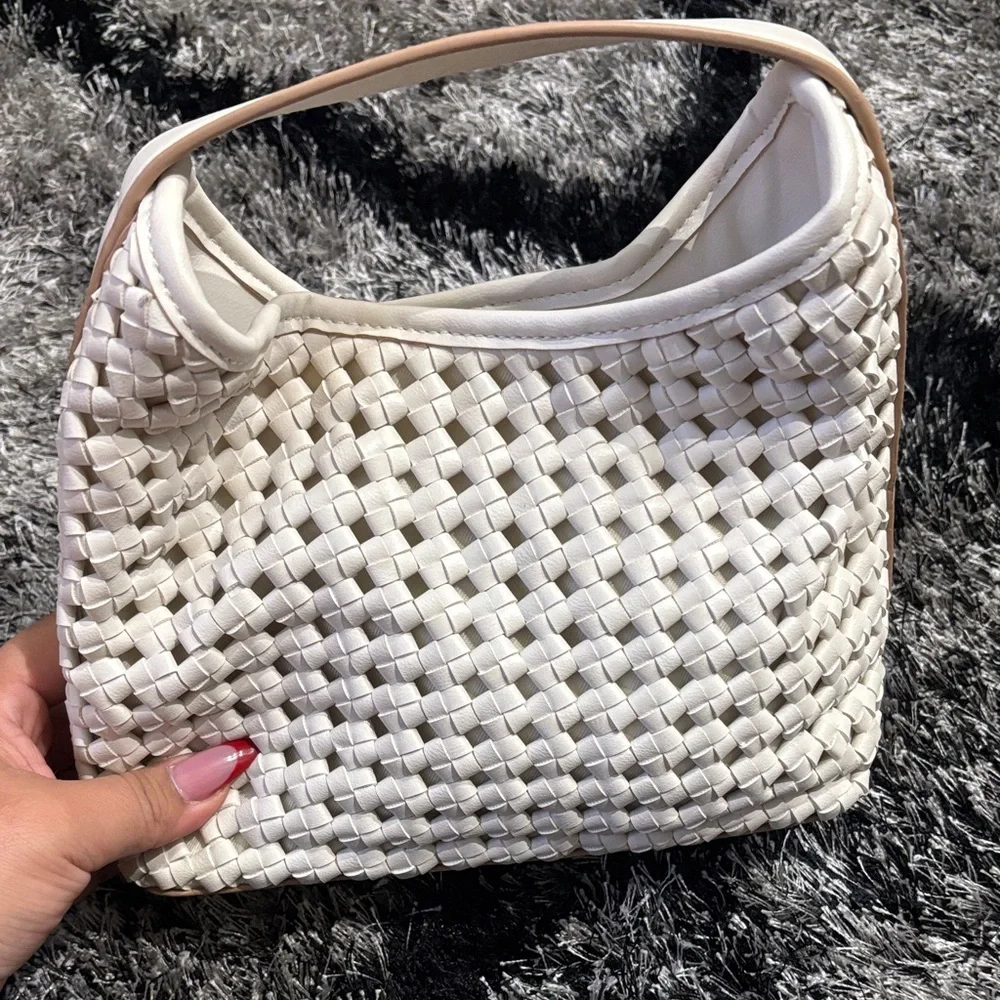 a new day Cream Woven Hobo Bag